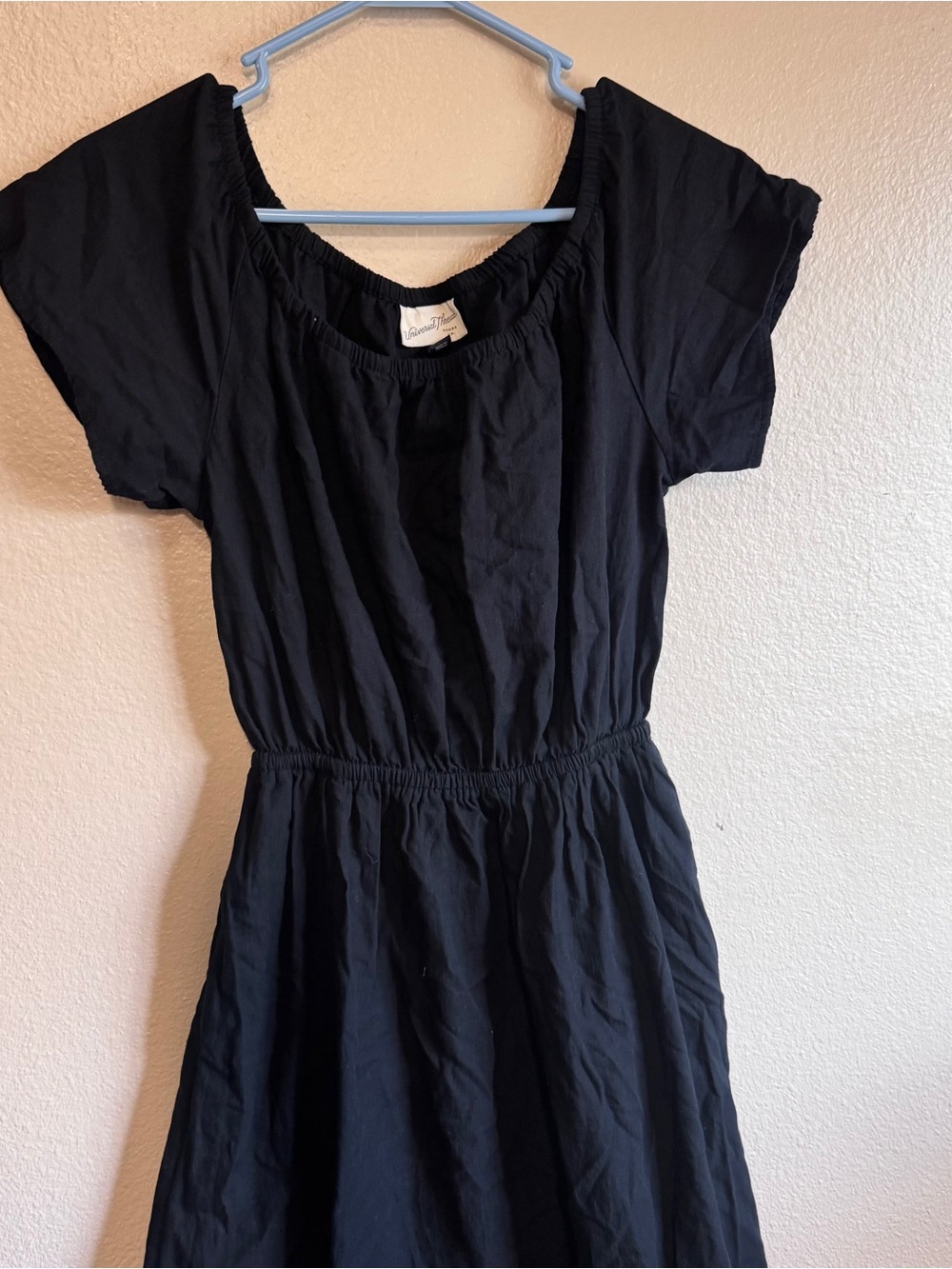 UNIVERSAL Threads Black Short Sleeve Smocked Waist Dress